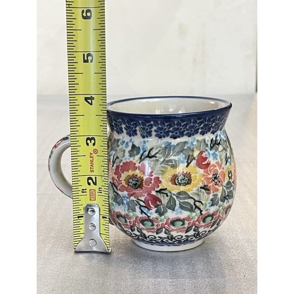 Unikat  Starzyk Polish Pottery Bubble Mug Hand Made Signed Numbered 12 oz Floral - Picture 5 of 6
